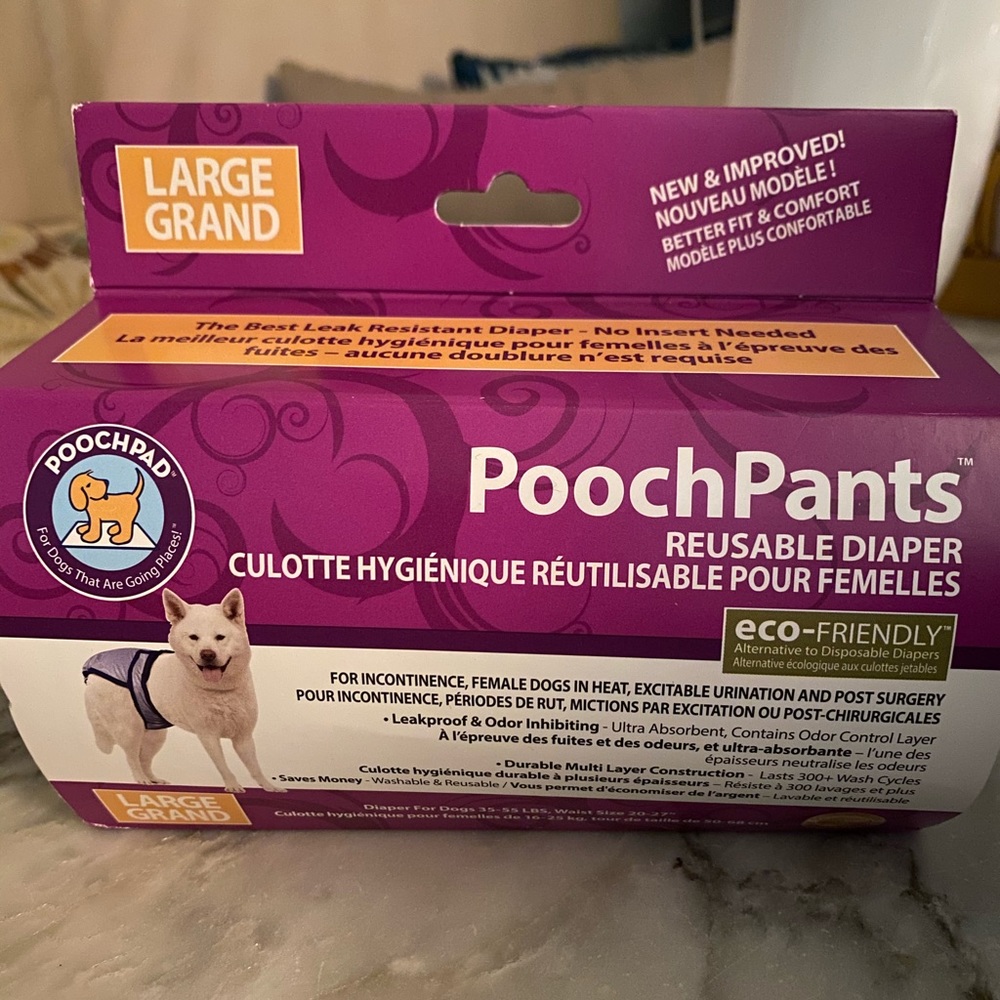 🐶  PoochPants Reusable Diaper, Large